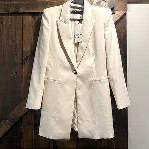 Zara blazer, cream color, size M, new with tags.